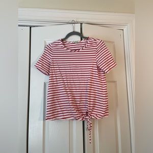 Jade Striped Front-Tie Top